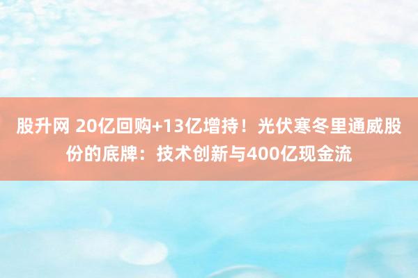 股升网 20亿回购+13亿增持！光伏寒冬里通威股份的底牌：技术创新与400亿现金流